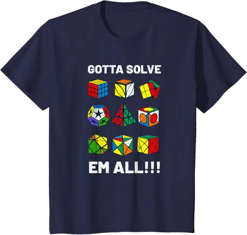 Vista 82 de Camiseta competitiva Puzzle Cube Gotta Solve Em All Speed Cubing