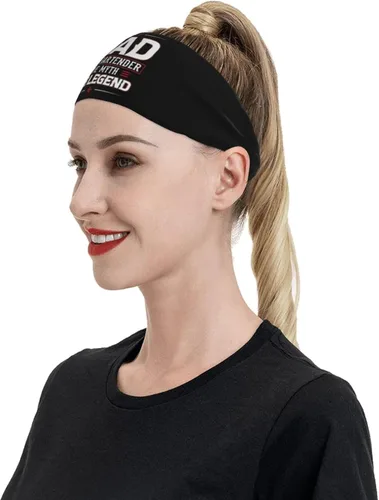 Vista 6 de Dad The Bartender The Myth Thelegend Headband for Men Women Sports Sweatband for Fitness Exercise Moisture Wicking Running Yoga Hairbands