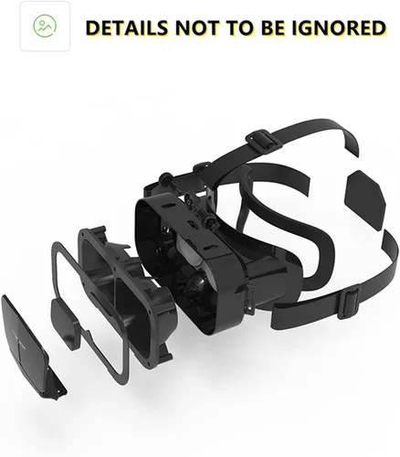 Vista 9 de VR Headset 3D Virtual Reality Glasses with Blu-ray Eye Protected Light Small 3D Glasses for Watch Movies Video Play Game Support 47-70 Smartphone
