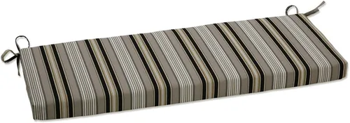 Vista 7 de Pillow Perfect Cojín de banco para sofá de interior/exterior con lazos, resistente a la intemperie y a la decoloración, 18 x 45 pulgadas, rayas