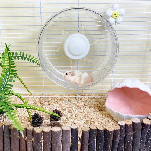 Vista 2 de Rueda de ejercicio silenciosa para hámster, accesorios de juguete para hámster de 6.3 pulgadas, corredor silencioso para animales pequeños