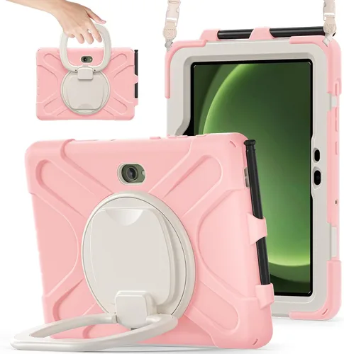 Vista 153 de 360 Rotation Case for Galaxy Tab ActivePro/Tab Active4 Pro/Active 5 Pro 10.1" Sturdy Cover Rotate Ring Stand Shoulder Carrying Strap Hand Strap