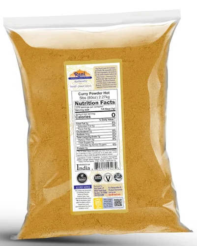 Vista 3 de Rani Polvo de Curry Picante (Mezcla Auténtica India de 11 Especias) 80oz (5lbs) 2.27kg a Granel ~ Todo Natural Sin Sal Vegano Sin Colorantes
