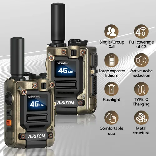 Vista 3 de Walkie Talkies Airiton Radios de alcance ilimitado en todo el país, 4G, larga distancia, 5000 millas, radio bidireccional POC de mano AI-G7 Push to