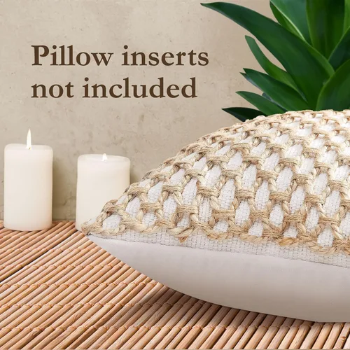 Vista 56 de Boho Living Jada - Funda decorativa para almohada, incluye acento, diseño tejido premium, decoración para sala de estar, (2) funda de almohada de 20
