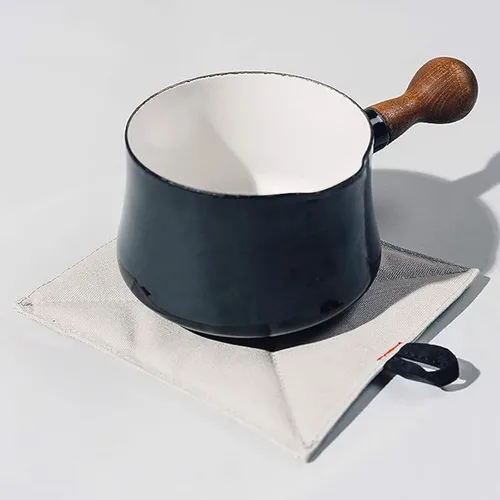 Vista 2 de Caldo Canvas Kitchen Pot Holders - Insulated 100% Cotton Canvas Hot Pads for Oven- Heat Resistant- 2-Pack, 7” x 8” (Grey)