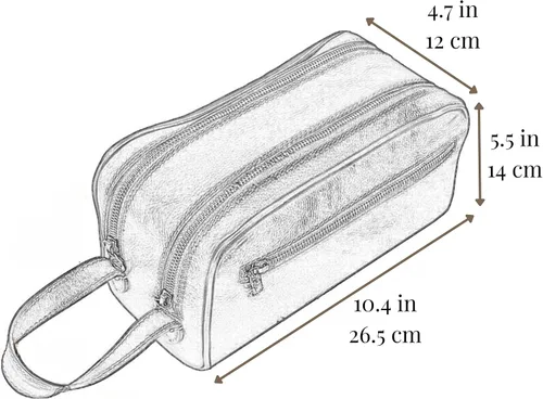 Vista 7 de Time Resistance Bolsa de cosméticos de cuero - Kit de aseo italiano Dopp (negro)
