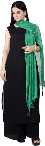 Vista 3 de Chandrakala Chal Dupatta de gasa para mujer, chal envolvente Chunni, beige (D191-P)