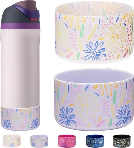 Vista 49 de WK IEASON 2 fundas de silicona para botella de agua Owala, base protectora para botella de agua Owala FreeSip Twist y Flip Flask accesorios