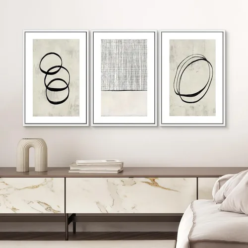 Vista 71 de SIGNWIN Lienzo enmarcado para pared, juego de arte neutro de bosque brumoso, ilustraciones en tono tierra, arte moderno, decorativo, bohemio