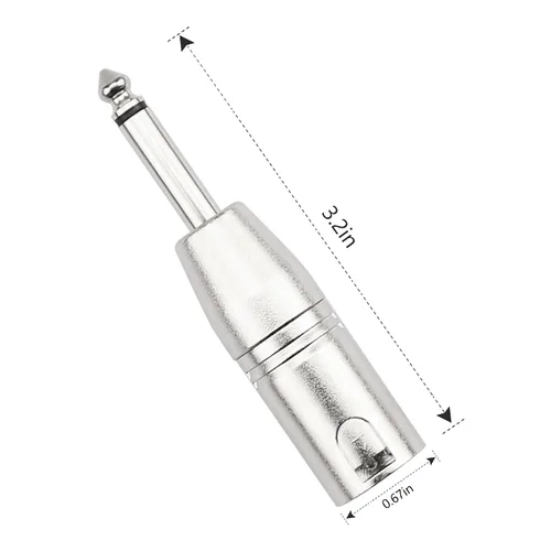 Vista 4 de Adaptador TS mono a XLR de 1/4 de pulgada, conector de audio desequilibrado macho XLR a 0.250 in de cuarto de pulgada compatible con estéreo