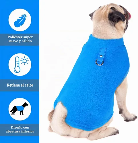 Vista 4 de SATINIOR Suéter de forro polar elástico para perro, chaleco calentador de poliéster, chaqueta sin botones con correa de anillo en D, abrigo con verde