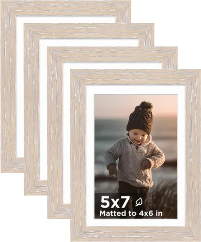 Vista 103 de KINLINK Marco de Fotos A3 Negro Juego de 4, Marcos de Fotos de Madera con Paspartú A4 con Plexiglás para A4 con Paspartú o A3 sin Paspartú