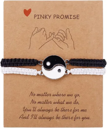 Vista 12 de Pulseras para parejas de mejores amigas, pulseras para 2 personas a juego con Yin Yang para él y ella, joyería para mejor amiga, amistad, relación