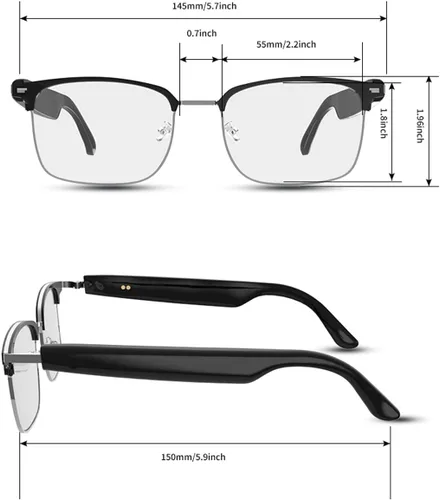 Vista 8 de Lentes inteligentes de audio Bluetooth, lentes de sol fotocromáticos para hombres y mujeres, micrófono y altavoces con sonido de oído abierto
