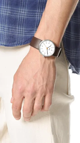 Vista 2 de Braun Men's Quartz Three Hand Movement Watch with Analogue Display and Leather Strap