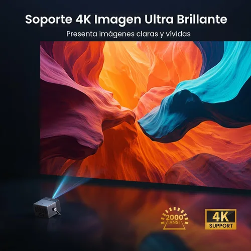Vista 4 de Proyector para exteriores con licencia oficial de Google TV 3000 ANSI 4K Full HD, proyector inteligente con WiFi y Bluetooth