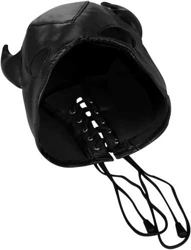 Vista 7 de Máscara de cabeza de toro de Halloween ajustable, máscara de cara completa de cuerno de toro, máscaras divertidas de animales, accesorios