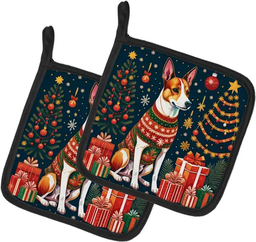 Vista 32 de Affenpinscher - Par de soportes para ollas de Navidad