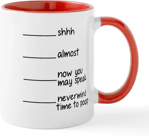 Vista 58 de CafePress Time To Poop Mugs Taza de café de cerámica de 11 oz (11.0 fl oz)