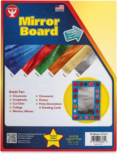 Vista 25 de Hygloss 25 hojas de tablero de espejo para artes y manualidades, 5 x 7 pulgadas, papel de cartulina plateado metálico, para hacer tarjetas, bodas