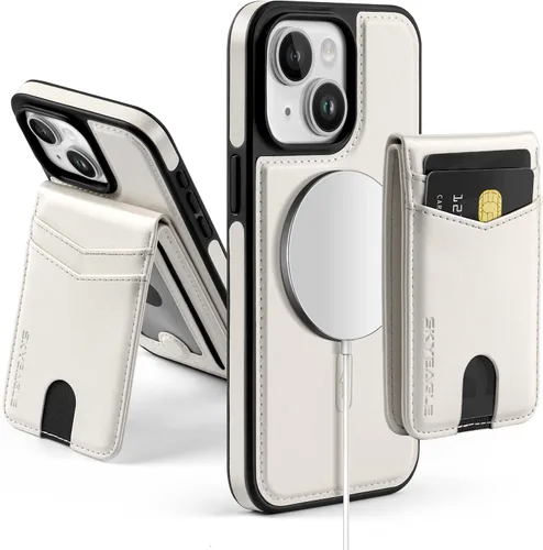 Vista 62 de SkyEagle - Funda tipo cartera compatible con MagSafe para iPhone 11, color negro Detachable Magnetic Credit Card Holder,RFID Blocking,PU