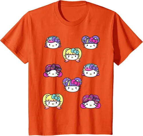 Vista 33 de hello kitty Kawaii Multi peinado Tee, Azul (Heather blue)