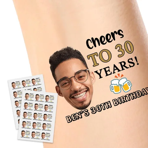 Vista 20 de Calcomanías de tatuajes temporales personalizadas, personaliza el tatuaje con nombre y foto de tu amor para fiestas de cumpleaños, Halloween
