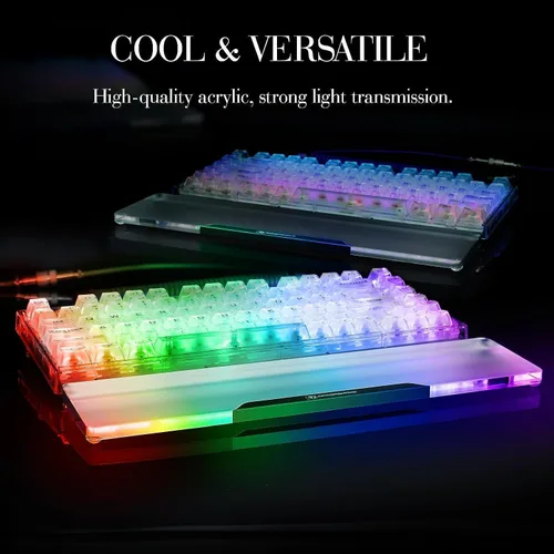 Vista 7 de Reposamuñecas Acrílico para Teclado Pro- TENKEYLESS Teclado 80%- Reposapalmas Ergonómico para Teclados Mecánicos para Teclado de Computadora, Base
