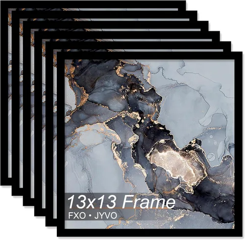 Vista 70 de Fxojyvo Marco de 4 x 4 pulgadas, marco negro para póster cuadrado de 4 x 4, peso ligero y altamente transparente, marco de 4 x 4 para pared, 1