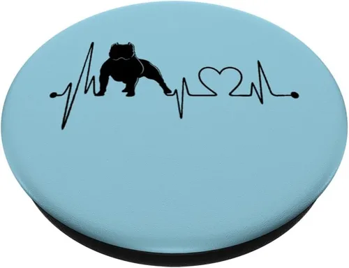 Vista 2 de American Bully Dog My Heartbeat EKG Funny Dogs Are My Cardio PopSockets intercambiables PopGrip