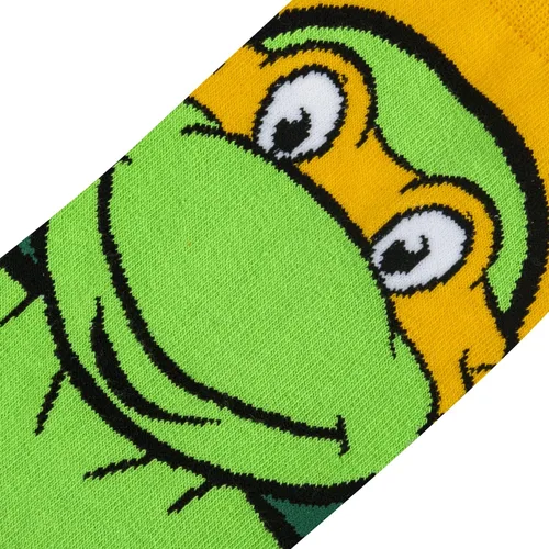 Vista 4 de Odd Sox, Nickelodeon TMNT - Calcetines de dibujos animados, Michelangelo, divertidos y novedosos para hombre, talla L