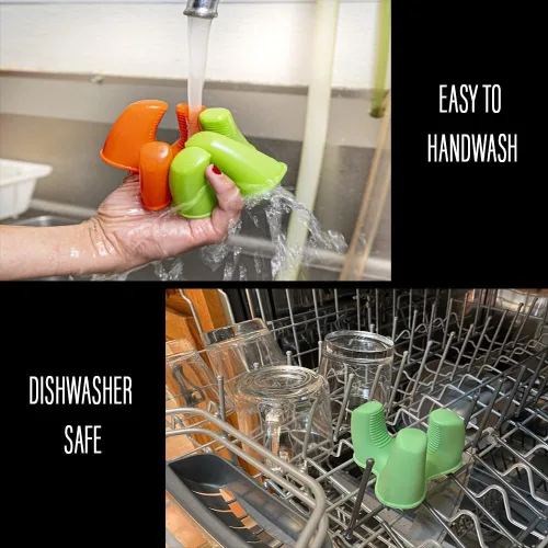 Vista 4 de Protector de dedos de silicona para rallar queso y verduras con cortador de mandolina, accesorios de cocina, paquete de 2