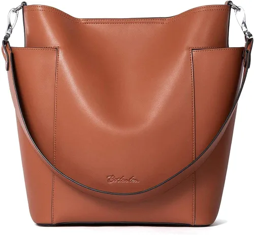 Vista 2 de BOSTANTEN Bolso de cuero del cubo del diseñador Hobo bolsos de hombro conjunto con monederos del embrague paquete con la cartera de cuero
