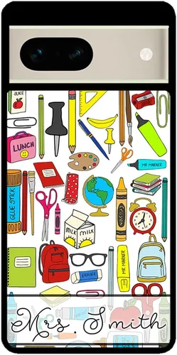 Vista 2 de Funda de goma negra personalizada para profesores, compatible con Google Pixel 10, 10 Pro, 10 Pro XL, 9a, 9 Pro, Pixel 9, Pixel 9 Pro XL, 8a, 8 Pro