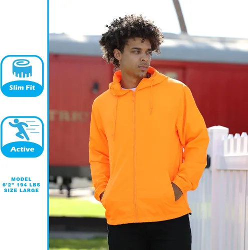 Vista 3 de Global Blank - Chaqueta cortavientos ligera para hombre resistente al agua