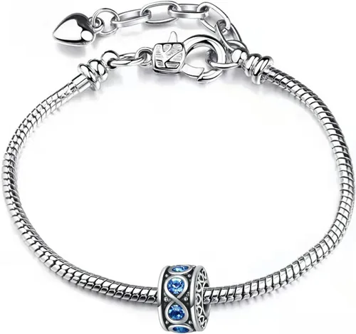 Vista 4 de Charm de cristal de corazón infinito compatible con pulseras Pandora