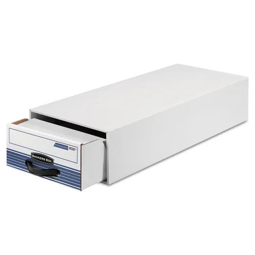 Vista 2 de Bankers Box 00302 STORDRAWER Steel Plus - Caja de almacenamiento, tamaño de verificación, alambre, blancoazul (caja de 12)