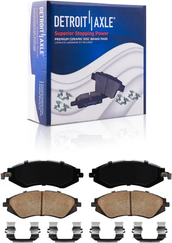Vista 15 de Detroit Axle - Pastillas de freno para Ford F-150 99-03, 02 Lincoln Blackwood, Pastillas de freno de cerámica delanteras y traseras con repuesto