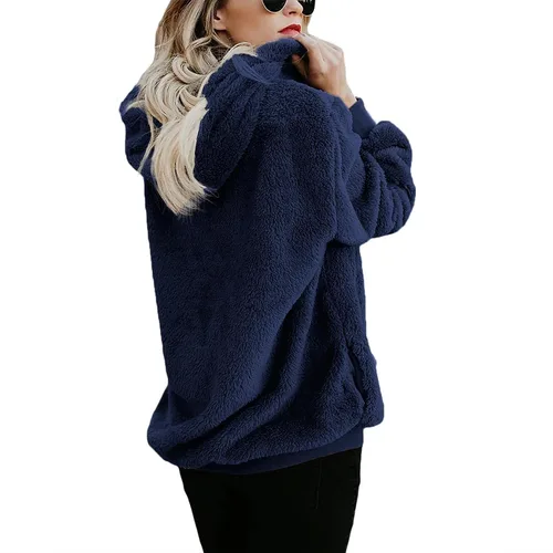 Vista 74 de Century Star Sudadera deportiva mullida de vellón con capucha para mujer de talla extragrande con bolsillos