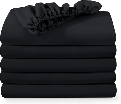 Vista 43 de Bare Home Paquete de 2 sábanas bajeras ajustadas tamaño individual - microfibra ultrasuave de alta calidad 1800, resistente a las arrugas, bolsillo