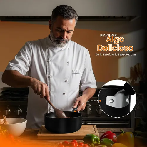 Vista 7 de Utopia Kitchen Juego de cacerolas antiadherentes con tapa, juego de ollas multiusos de 1 cuarto y 2 cuartos de galón, uso para el hogar, cocina