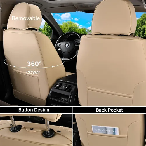 Vista 3 de Coverado - Fundas impermeables para asientos de coche, fundas delanteras para asientos de coche, 2 en 1, fundas protectoras para asientos de coche