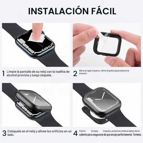 Vista 7 de Tensea - Funda protectora de pantalla impermeable para Apple Watch (2 en 1) para Apple Watch Serie SE 6, 5, 4, accesorios de 40 mm, iWatch protector