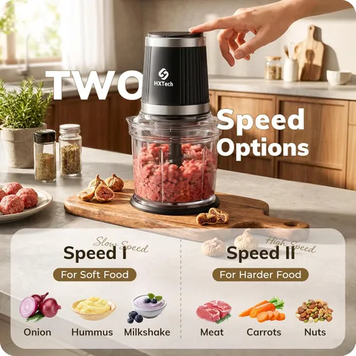 Vista 4 de Juego de procesador de alimentos de 4 tazas: picadora eléctrica de Negro