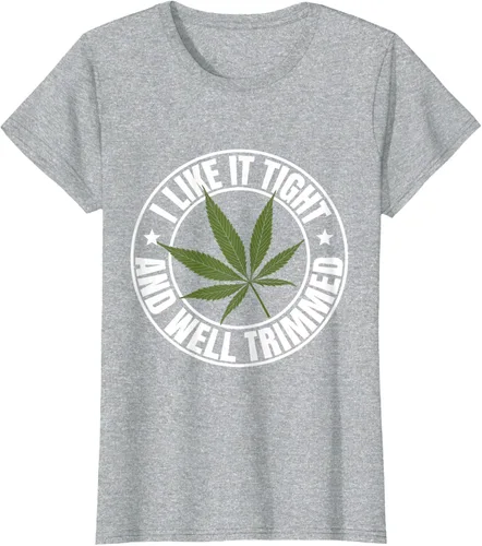 Vista 24 de Weed Cannabis Medical Marihuana I Like It Camiseta ajustada y recortada, Negro, S