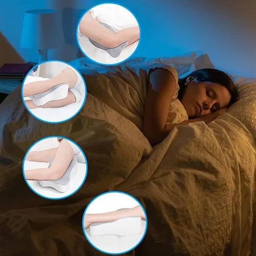 Vista 9 de Almohada de rodilla para dormir de lado, almohada grande y cómoda de espuma viscoelástica para dormir de lado, correa ajustable, almohada