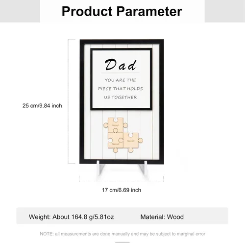 Vista 6 de Letrero personalizado con nombre de la familia, adornos de madera para la familia, placa de rompecabezas con nombre personalizado, decoración