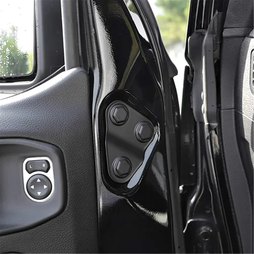Vista 7 de YOCTM Protector de tornillo de puerta compatible con Jeep Wrangler JL JT Willys Sport S Rubicon Deluxe Sport Utility 4XE ABS negro