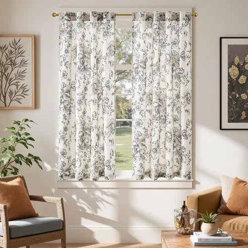 Vista 47 de Jinchan - Cortinas de lino texturizado para cocina, 24 pulgadas, natural, 2 paneles Mezcla de lino beige natural